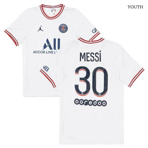 2021-22 Paris Saint Germain Fourth Youth Shirt Messi #30
